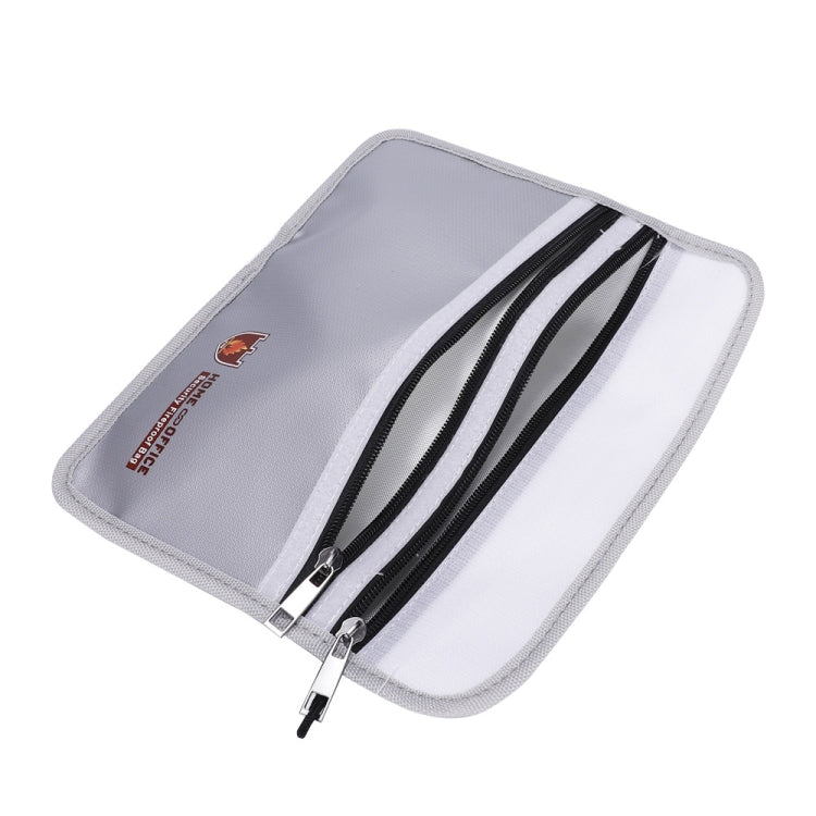 Double Zipper Pockets Fireproof Document Bag Valuables Storage Pouch 10.6x6.9 Inch - free shipping - PMC Jewellery - Order now!