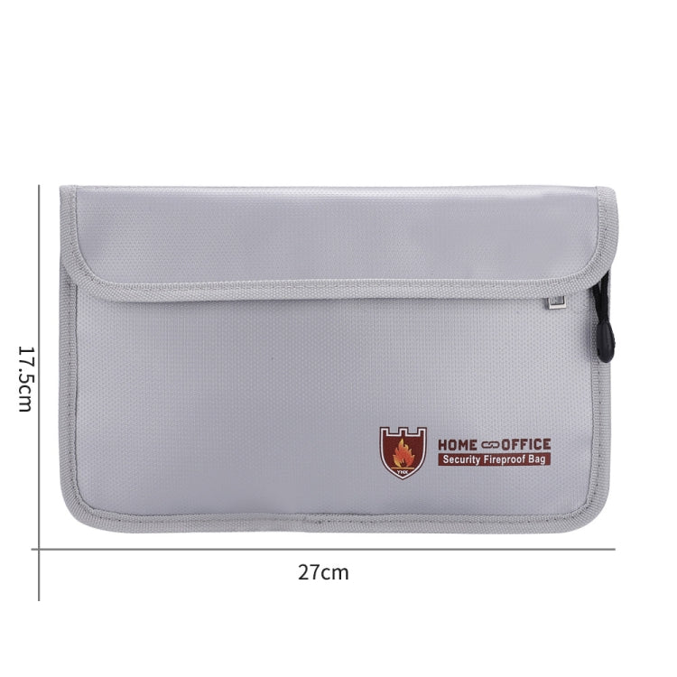 Double Zipper Pockets Fireproof Document Bag Valuables Storage Pouch 10.6x6.9 Inch - free shipping - PMC Jewellery - Order now!