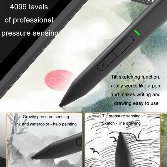 C582S For Microsoft Surface Stylus Pen Anti-Mistouch 4096 Pressure Sensitive Touch Pen Support lnk Bluetooth Function(Black)