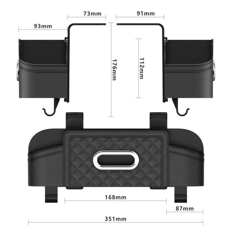Multifunctional Car Seat Back Tissue Storage Box Hanging Bag(Orange)