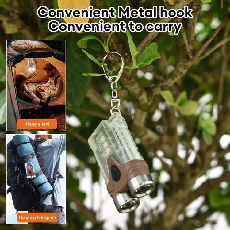 E-SMARTER Portable LED Keychain Light Outdoor Camping Dual Lamp(Brown) - free shipping - PMc TechLife - Order now!