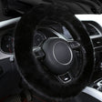 38cm Car Steering Wheel Winter Warm Short Plush Cover(O-type Black) - Steering Wheel Accessories by PMC TechLife | Online Shopping South Africa | PMC TechLife | Buy Now Pay Later Mobicred
