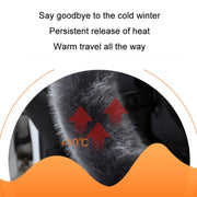 38cm Car Steering Wheel Winter Warm Short Plush Cover(D-type Gray)