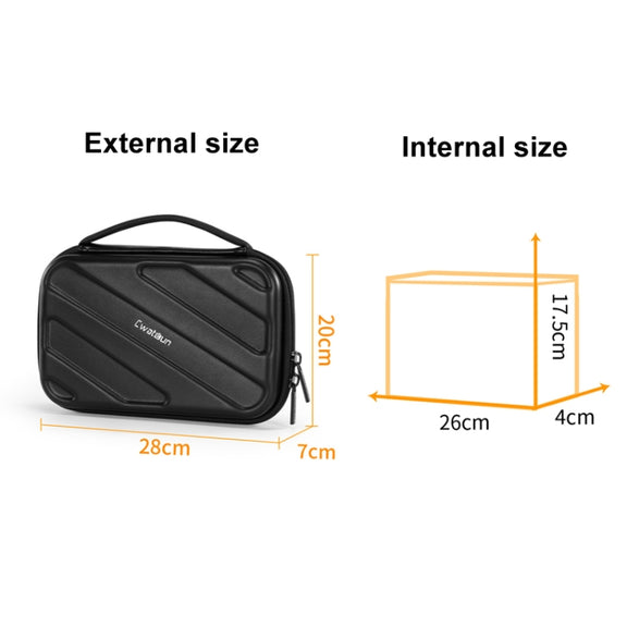 Cwatcun D163 Photography Accessories Organiser EVA Hard Shell Drop-proof Clutch Portable Digital Bag(Black)