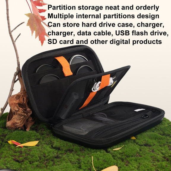 Cwatcun D163 Photography Accessories Organiser EVA Hard Shell Drop-proof Clutch Portable Digital Bag(Black)