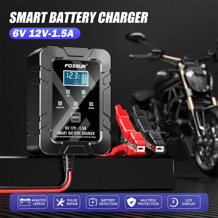 FOXSUR 6V/12V 1.5A Lawn Mower Motorcycle Lead Acid Battery SAE Plug Charger(EU Plug) - free shipping - PMC TechLife - Order now!