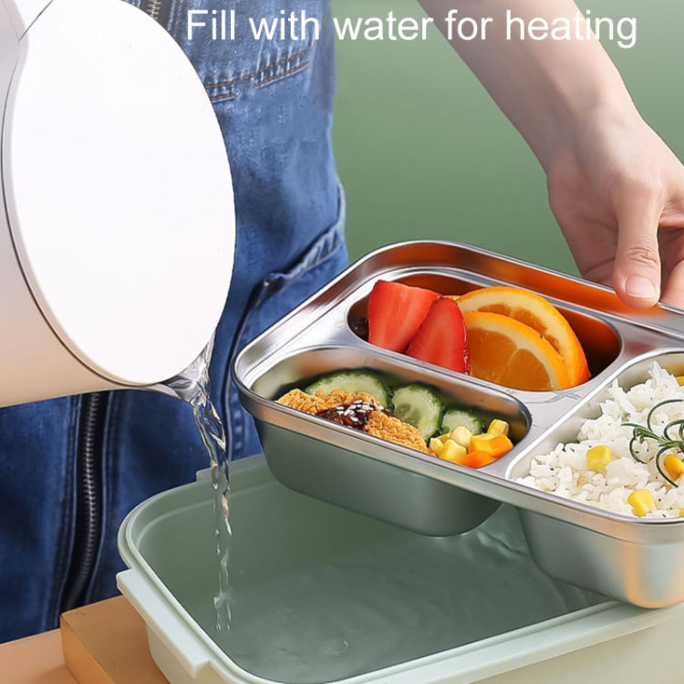 316 Stainless Steel Insulated Lunch Box Children Portable Compartment Lunch Case, Style: Light Green 2 Grids