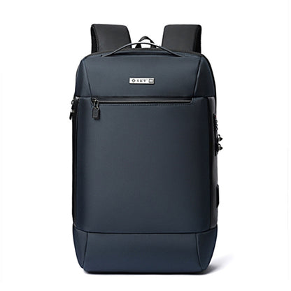 SKV B20453 Men Business Casual Multifunctional Double Shoulder Bag Large Capacity Laptop Backpack(Blue) - Backpack by SKV | Online Shopping South Africa | PMC Jewellery | Buy Now Pay Later Mobicred