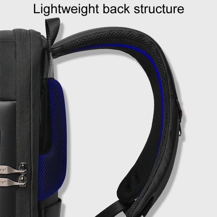 SKV B20453 Men Business Casual Multifunctional Double Shoulder Bag Large Capacity Laptop Backpack(Blue)