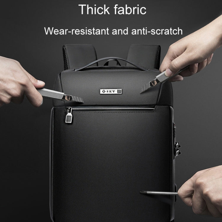 SKV B20453 Men Business Casual Multifunctional Double Shoulder Bag Large Capacity Laptop Backpack(Black) - free shipping - PMC Jewellery - Order now!