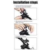 GUB PLUS21 Bicycle Mobile Phone Holder Motorcycle 360 Degree Rotating Mount For 22.2-31.8mm Tube Diameter(Black)