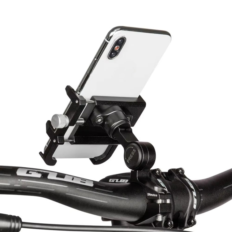 GUB PLUS21 Bicycle Mobile Phone Holder Motorcycle 360 Degree Rotating Mount For 22.2-31.8mm Tube Diameter(Black)