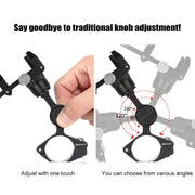 GUB PLUS21 Bicycle Mobile Phone Holder Motorcycle 360 Degree Rotating Mount For 22.2-31.8mm Tube Diameter(Black)