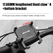 GUB PLUS21 Bicycle Mobile Phone Holder Motorcycle 360 Degree Rotating Mount For 22.2-31.8mm Tube Diameter(Black)