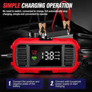 FOXSUR 2A 12V Motorcycle ATV Fully Automatic Trickle Battery Charger(US Plug)