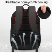 SKV B22016 Men Business Casual Double Shoulder Bag Outdoor Travel Laptop Backpack(Gray Blue)