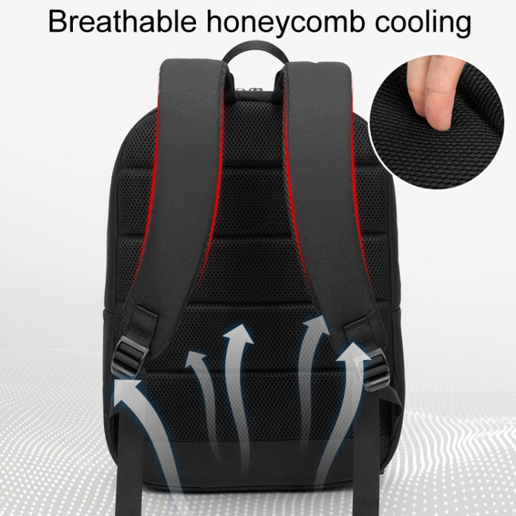 SKV B22016 Men Business Casual Double Shoulder Bag Outdoor Travel Laptop Backpack(Black)