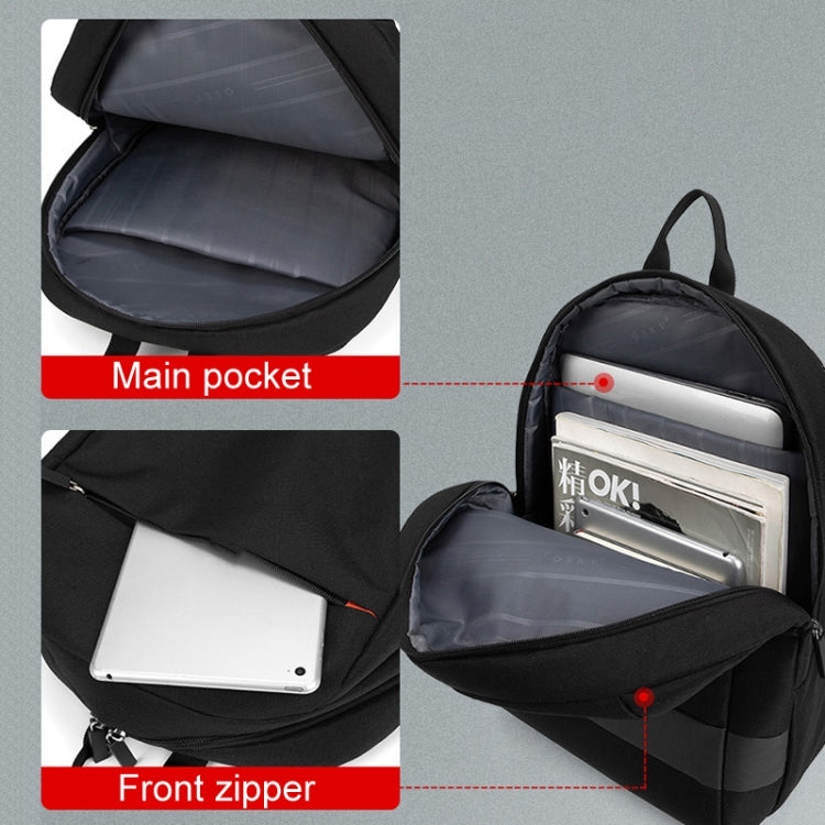 SKV B22016 Men Business Casual Double Shoulder Bag Outdoor Travel Laptop Backpack(Gray Blue)