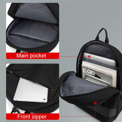 SKV B22016 Men Business Casual Double Shoulder Bag Outdoor Travel Laptop Backpack(Black) - free shipping - PMC Jewellery - Order now!