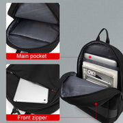 SKV B22016 Men Business Casual Double Shoulder Bag Outdoor Travel Laptop Backpack(Black)