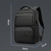 SKV B23889 Men Large Capacity Double-Shoulder Business Laptop Bag(Black)