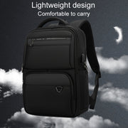 SKV B23889 Men Large Capacity Double-Shoulder Business Laptop Bag(Black)