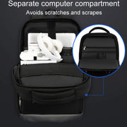 SKV B23889 Men Large Capacity Double-Shoulder Business Laptop Bag(Black)