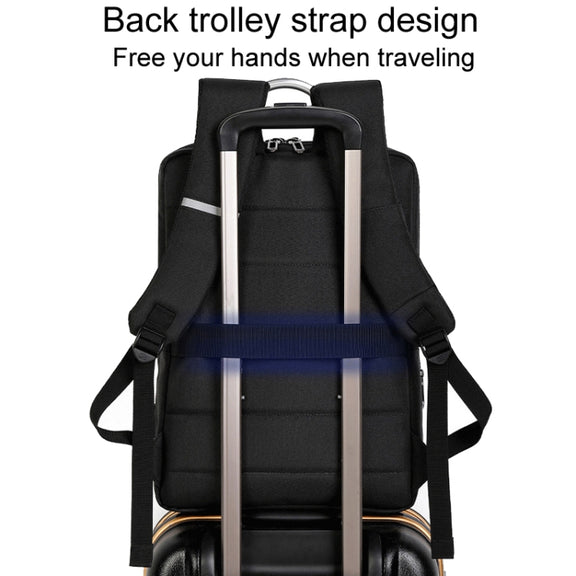 SKV BLB21282 Men Business Duty Traveling Double Shoulder Bag Lightweight Large Capacity Laptop Backpack(Black)