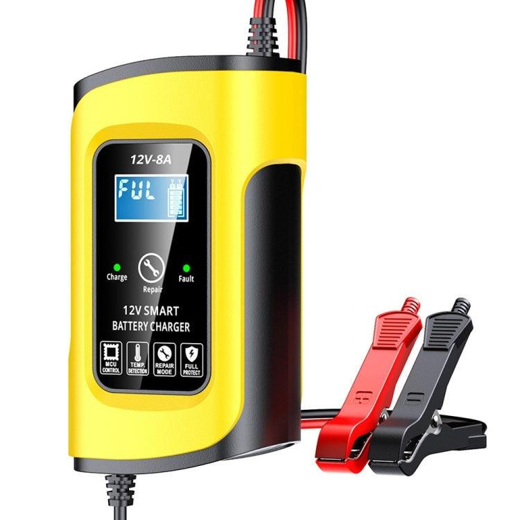 FOXSUR 12V8A SUV Car Motorcycle Intelligent Repair Type Lead-acid Battery Charger(UK Plug) - Battery Charger by FOXSUR | Online Shopping South Africa | PMC TechLife | Buy Now Pay Later Mobicred