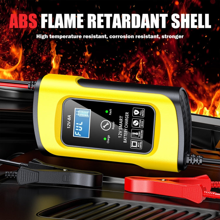 FOXSUR 12V8A SUV Car Motorcycle Intelligent Repair Type Lead-acid Battery Charger(UK Plug) - Battery Charger by FOXSUR | Online Shopping South Africa | PMC TechLife | Buy Now Pay Later Mobicred