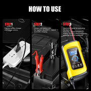 FOXSUR 12V8A SUV Car Motorcycle Intelligent Repair Type Lead-acid Battery Charger(US Plug)