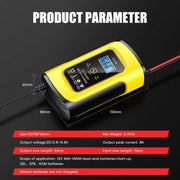 FOXSUR 12V8A SUV Car Motorcycle Intelligent Repair Type Lead-acid Battery Charger(EU Plug)