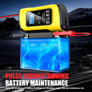 FOXSUR 12V8A SUV Car Motorcycle Intelligent Repair Type Lead-acid Battery Charger(EU Plug)
