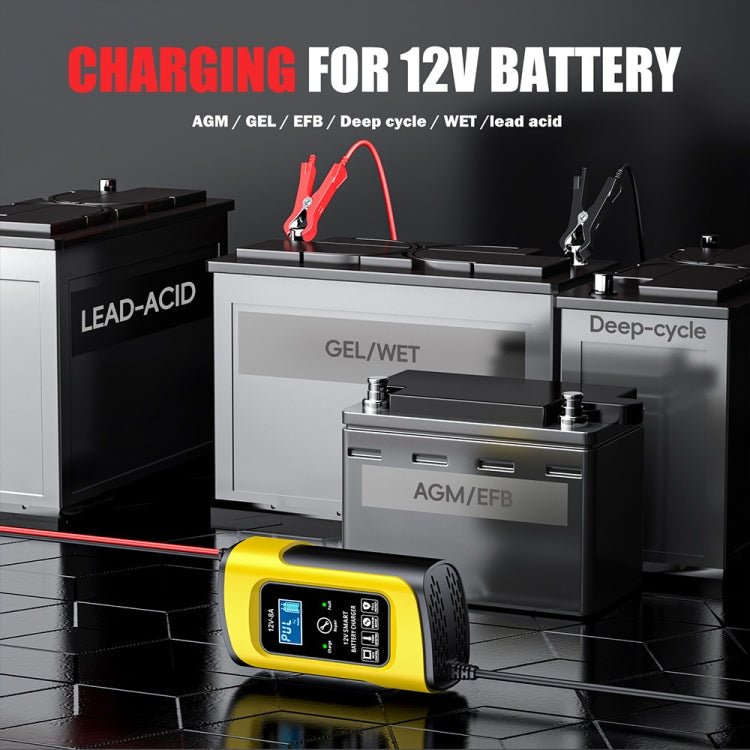 FOXSUR 12V8A SUV Car Motorcycle Intelligent Repair Type Lead-acid Battery Charger(US Plug)