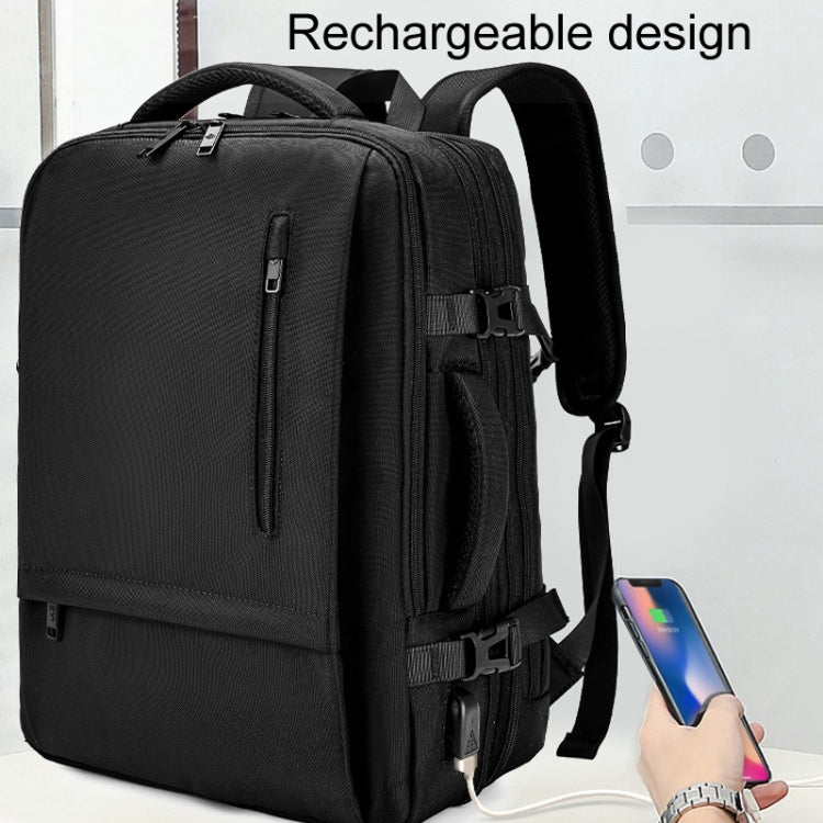SKV BLB2006 Men Business Travel Double Shoulder Bag Large Capacity Casual Laptop Backpack(Black) - free shipping - PMC TechLife - Order now!