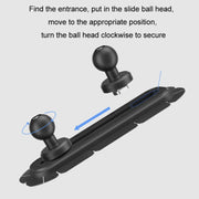 SUV Car Modified Central Control Bracket Base Slider, Specifications: 1 inch Rail Ball Head