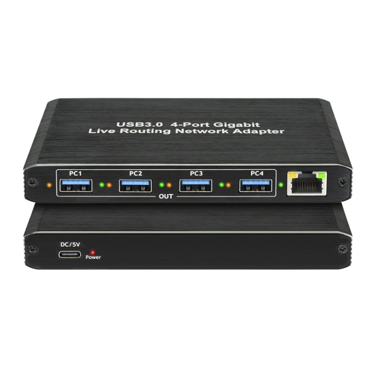 USB3.0 4-Ports Gigabit Network Adapter Plug and Play Router(Black) - Wireless Routers by PMC TechLife | Online Shopping South Africa | PMC TechLife | Buy Now Pay Later Mobicred