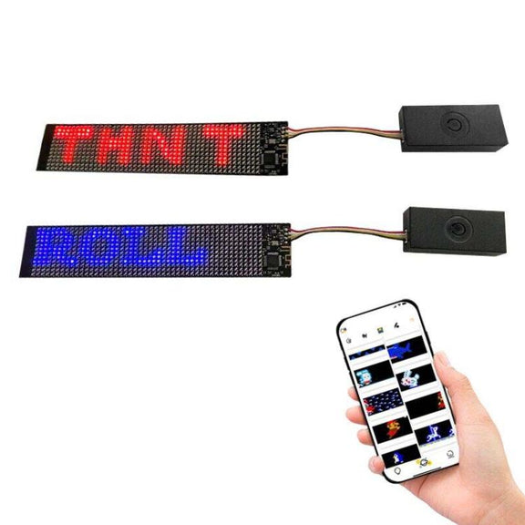 155 X 32mm Hat Backpack Vest Bluetooth LED Flexible Multi-Language Advertising Display Screen(Blue)