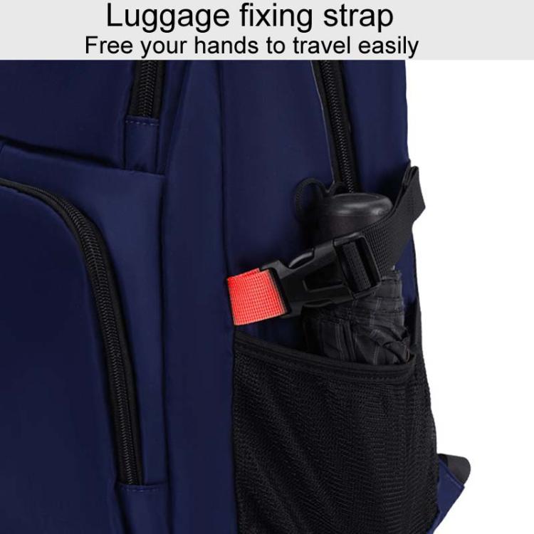 SKV B23344 Men Large Capacity Business Laptop Backpack Outdoor Traveling Double Shoulder Bag(Blue)