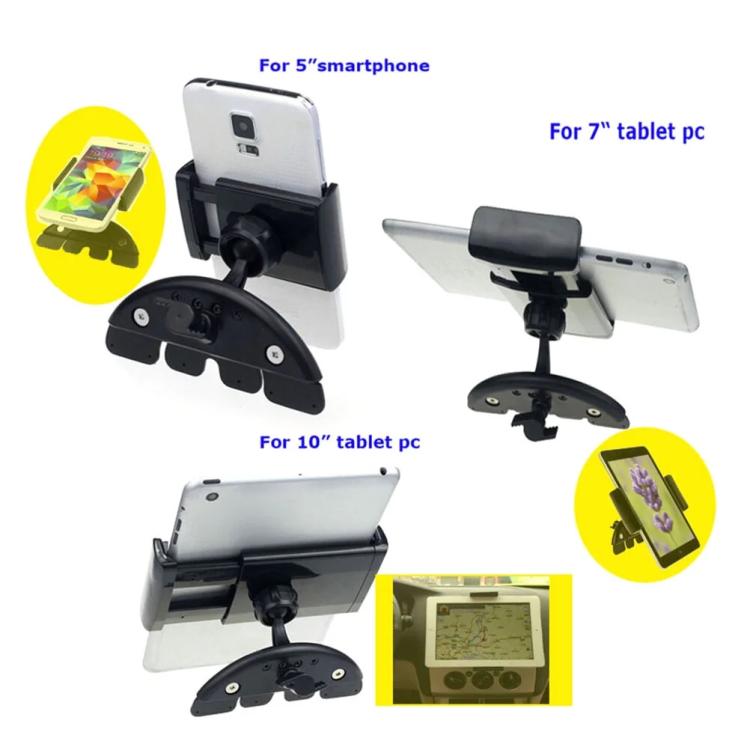 Car CD Slot Phone And Tablet Holder Mount GPS Navigator Stand 7 Inch