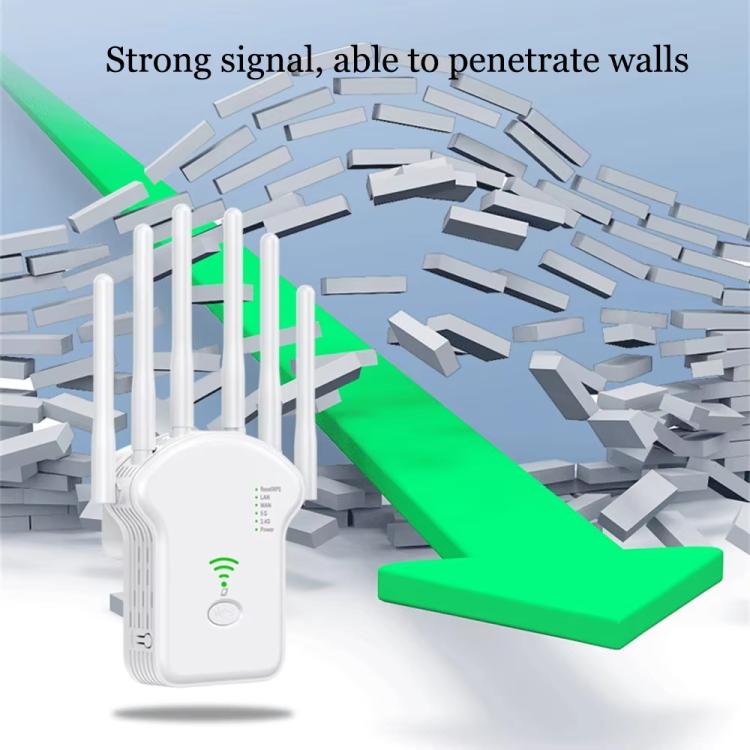 Urant U13 1200Mbps 2.4G/5G Dual Band WiFi Repeater Signal Amplifier US Plug White - Broadband Amplifiers by Urant | Online Shopping South Africa | PMC TechLife | Buy Now Pay Later Mobicred