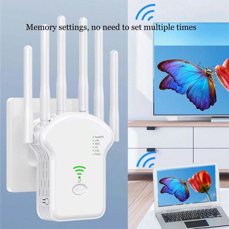 Urant U13 1200Mbps 2.4G/5G Dual Band WiFi Repeater Signal Amplifier EU Plug Black