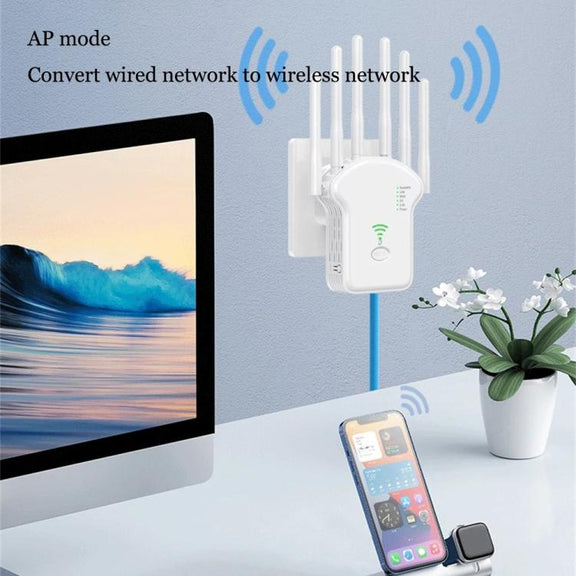 Urant U13 1200Mbps 2.4G/5G Dual Band WiFi Repeater Signal Amplifier EU Plug White