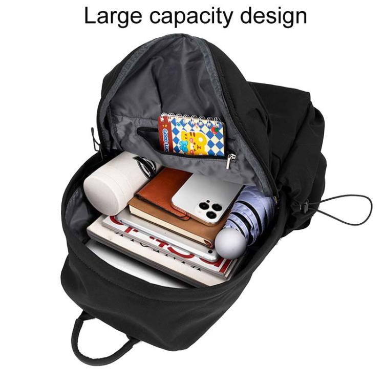 SKV B1530 Large Capacity Student School Bag Casual Double Shoulder Laptop Backpack(Black) - Backpack by SKV | Online Shopping South Africa | PMC Jewellery | Buy Now Pay Later Mobicred
