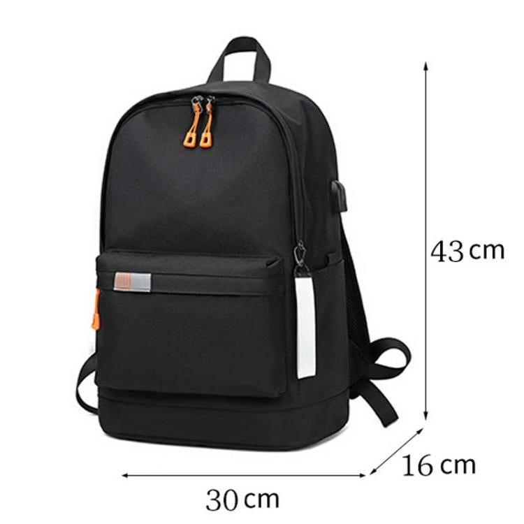 SKV B21071 Large Capacity Student School Bags Leisure Traveling Double Shoulder Laptop Backpack(Black)