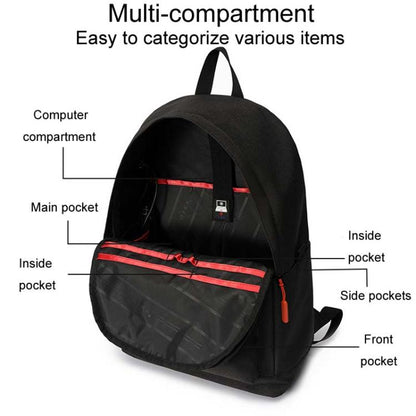 SKV B20537 Lightweight Traveling Double Shoulder Bag Large Capacity Laptop Backpack(Light Gray) - Backpack by SKV | Online Shopping South Africa | PMC Jewellery | Buy Now Pay Later Mobicred