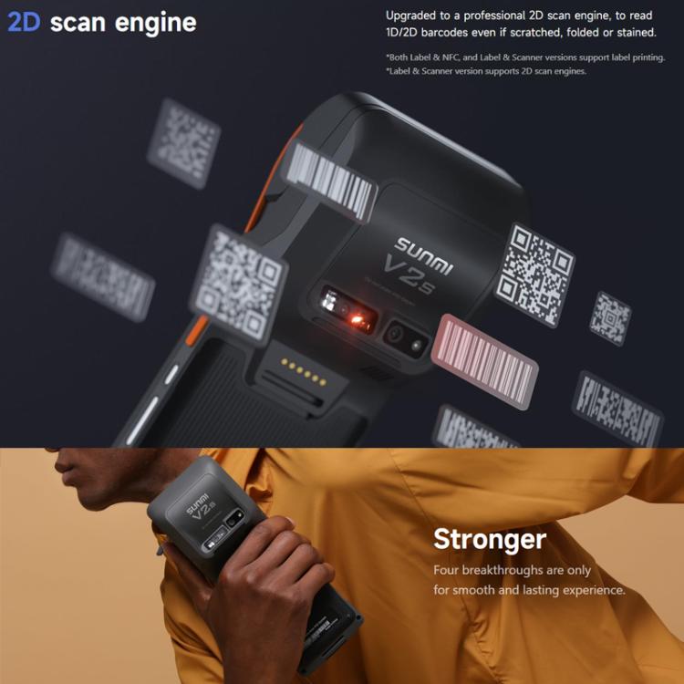 SUNMI V2s Scanning Label Printing Cash Register, Spec: Scanner 2+16G(EU Plug)