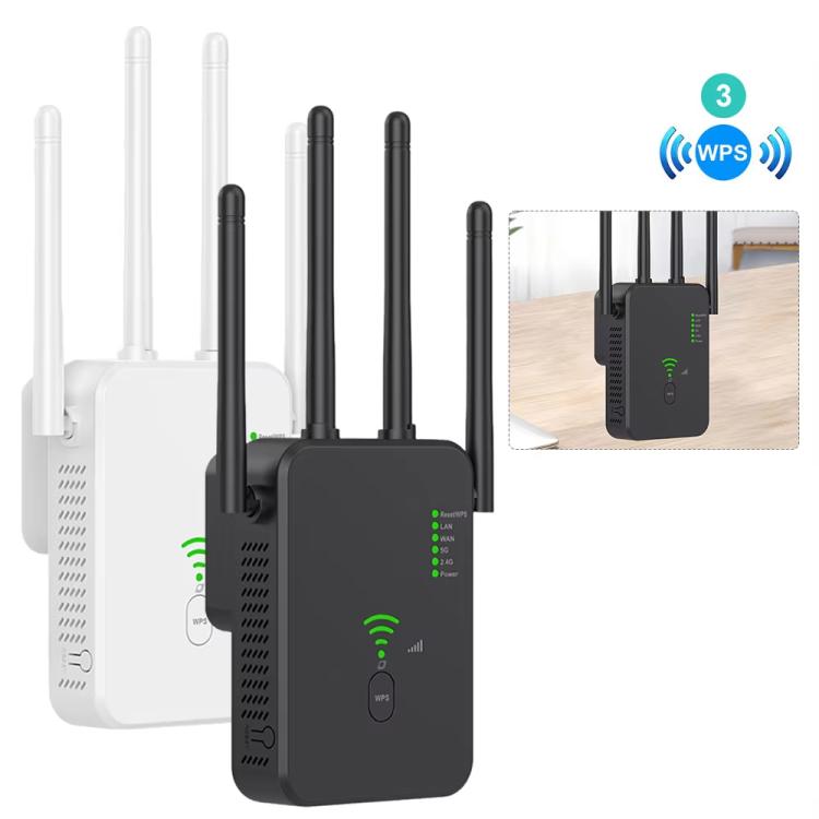 Urant U10 300Mbps 2.4G Wireless Repeater WiFi Signal Amplifier With 4 Antennas US Plug White