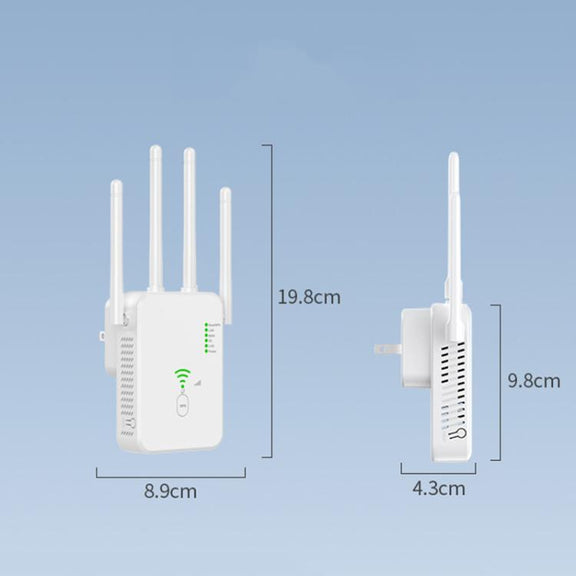 Urant U10 300Mbps 2.4G Wireless Repeater WiFi Signal Amplifier With 4 Antennas US Plug White