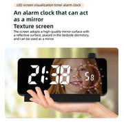 Multi-Functional LED Screen Mirror Charging Alarm Clock Reminder Visual Timer(Black)